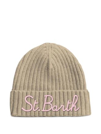 MC2 Saint Barth Engen logo-embroidered beanie - women - Wool/Cashmere/Viscose/Polyamide - One Size - Neutrals