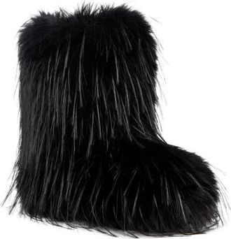 Azalea Wang Lenix Faux Fur Boot in Black at Nordstrom, Size 10