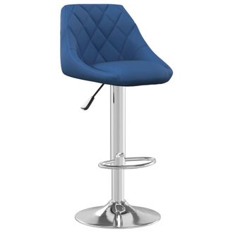 vidaXL Sgabello Da Bar Blu In Velluto - Vidaxl