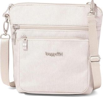 Baggallini Modern Pocket Crossbody Cross Body Womens Handbags Vanilla Heritage, Polyester/Nylon