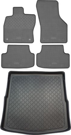 OEM Volkswagen Golf Vii Variant Kombi (5 Puertas) De 09.2013 A 06.2020 Set - Alfombrillas De Goma Para Coche + Alfombrilla Para Maletero