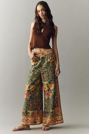 Farm Rio x Anthropologie Linen Wide-Leg Pants