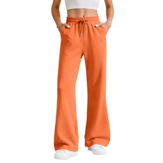 Generic Womens Jogging Bottoms High Waist Sports Trousers Wide Leg Sweatpants with Elastic Waistband Yoga Trousers Training Ladies Bootleg Plus FIT Trouser La