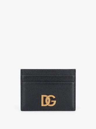 Dolce & Gabbana Portacarte in pelle con logo DG in metallo - DOLCE & GABBANA - gender_Woman