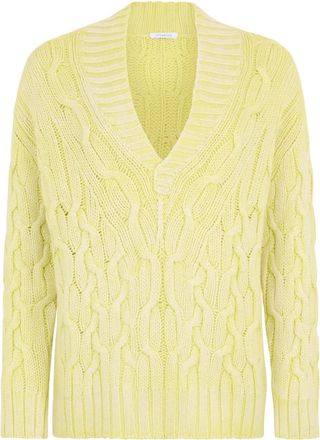 Malo V-neck Trui - Dames - V-hals truien - Geel - M - Wol - Truien & Vesten