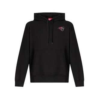 Diesel Hoodies, male, Black, Size: XS S-Macs-Hood-V1 Hoodie