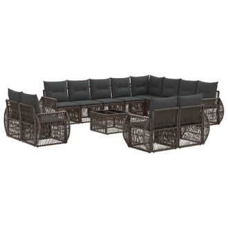 vidaXL Conjunto De Sof&aacute;s De Jard&iacute;n 13 Pcs Gris Y Gris Oscuro Vidaxl