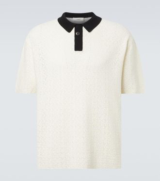 Commas Crochet cotton-blend polo shirt
