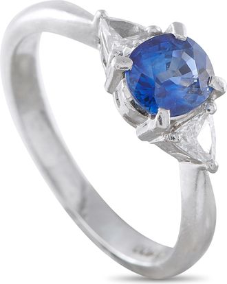 Luxury Bazaar Platinum 0.17ct Diamond and Sapphire Ring MF12-041426