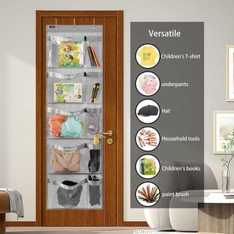 OEM Organizador De Ropa - Planificador Semanal - Armario Infantil - Bolsillos Transparentes - 5 Bolsillos - Gris