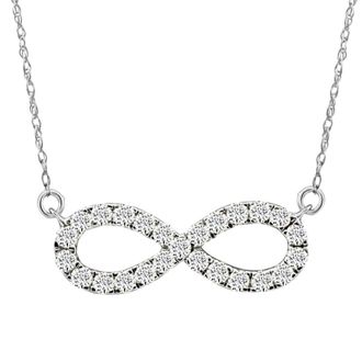 Pompeii3 5/8Ct Diamond Infinity Pendant White or Yellow Gold Necklace 3/4 Wide
