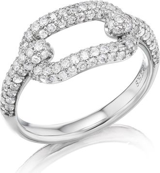 Sheryl Lowe Diamond Paperclip Ring in Sterling Silver at Nordstrom, Size 7