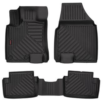 OEM Alfombrillas De Goma 3d Para Coche: Nissan Qashqai J10 I (crossover, 2006-2013) - Borde De 5 Cm