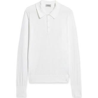 Fortela Finchley Cotton Knit Polo in White at Nordstrom, Size Medium
