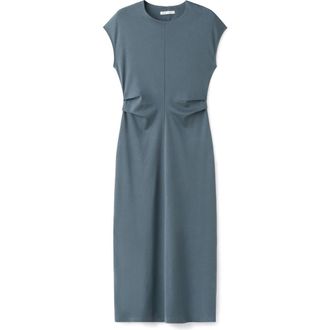 Mango Cotton Jersey Midi Dress in Blue at Nordstrom, Size 10