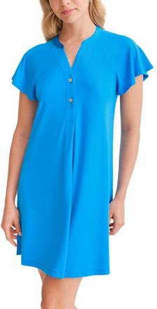 Fleur't Flutter Sleeve Sleep Shirt in True Blue at Nordstrom, Size X-Small