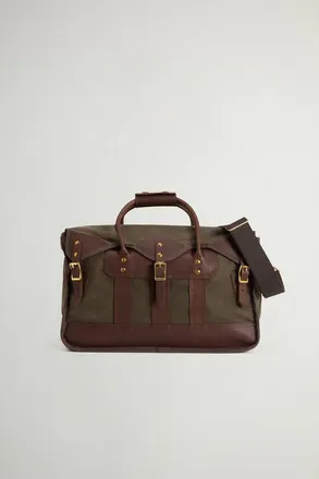 Woolrich unisex Borsone Overland con inserti in pelle Verde Taglia ONE