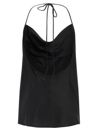 Valentino Garavani Womens Black Silk Tank Tops