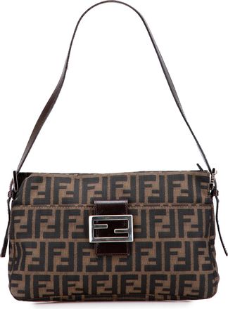 Fendi Pre-owned Womens Baguette Shoulder Bag Ff Canvas - Tan Textile - One Size