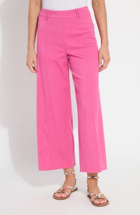 Lyss&eacute; Erin Pintuck Raw Hem Pull-On Wide Leg Pants in Hot Pink at Nordstrom, Size X-Small
