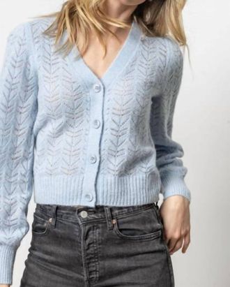 Lilla P Full Sleeve Cardigan Sweater In Glacier