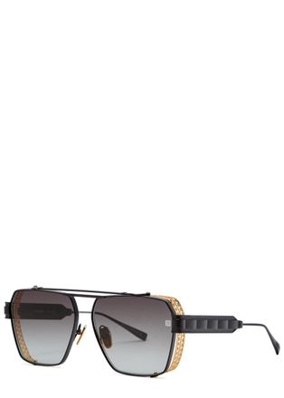 Balmain Premier Aviator-style Sunglasses - Black - One Size