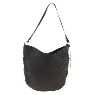 Bottega Veneta Pre-owned Shoulder Bags, female, Black, Size: ONE SIZE Pre-owned Vintage Leather Shoulder Bag
