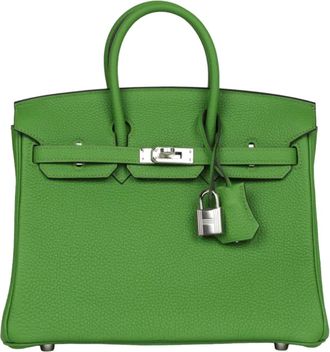 Herm&egrave;s Togo Vert Yucca 25cms Birkin Gold Hardware