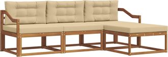 vidaXL Conjunto De Sof&aacute;s De Exterior 4 Uds. Natural Y Beige Vidaxl