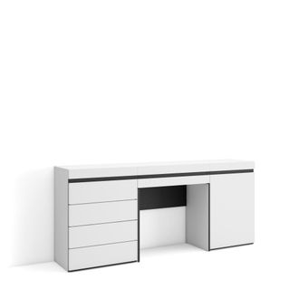 Skraut Home Skraut Home - Tocador, Dormitorio Habitaci&oacute;n, 177x75x35 Cm, Con Caj&oacute;n, C&oacute;moda, Cajonera, Estilo Moderno, Blanco