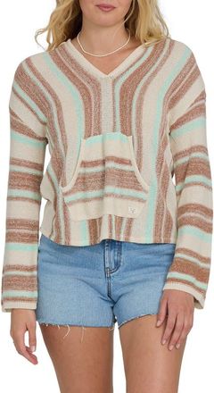 Billabong Baja Beach Stripe Cotton Blend Hoodie in Sugar Almond at Nordstrom, Size X-Small