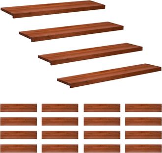 vidaXL Alfombras Para Escalones 20 Uds. 110 X 25 X 2 Cm Marr&oacute;n Vidaxl