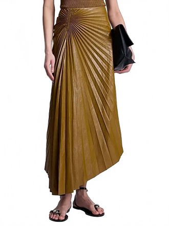A.L.C. Tracy Vegan Leather Skirt In Saddle