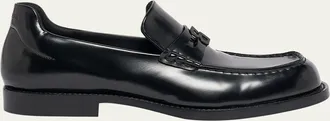 Balenciaga Mens Comfy B-Logo Calfskin Penny Loafers