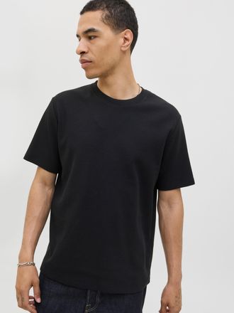 Jack & Jones T-Shirt JACK & JONES JJEAUSTIN TEE SS NOOS, Herren, Gr. 3XL, schwarz, Single Jersey, Obermaterial: 98% Polyester, 2% Elasthan, unifarben, relaxed fit 