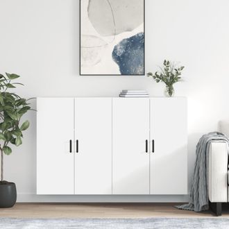 vidaXL Vidaxl - Armarios De Pared 2 Unidades Blanco 69,5x34x90 Cm