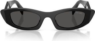 Prada 52mm Oval Sunglasses in Black /Dark Grey at Nordstrom
