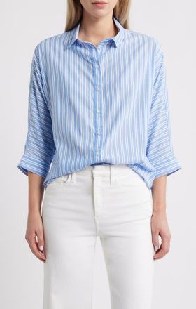 Beach Lunch Lounge Wells Stripe Shirt in Magic Blue at Nordstrom, Size X-Large