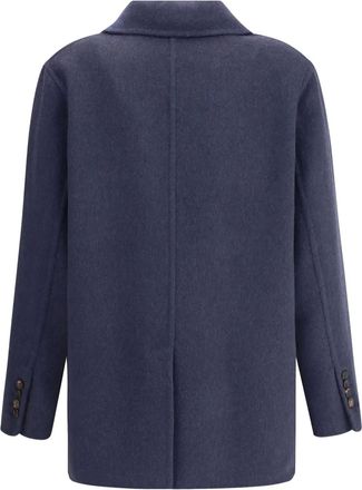 Brunello Cucinelli Cappotto doppiopetto - Blu
