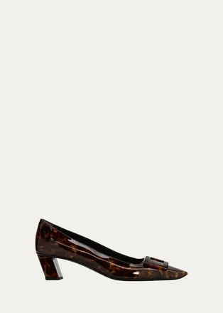 Roger Vivier Belle Vivier 45MM Tortoiseshell-Print Patent Leather Pumps