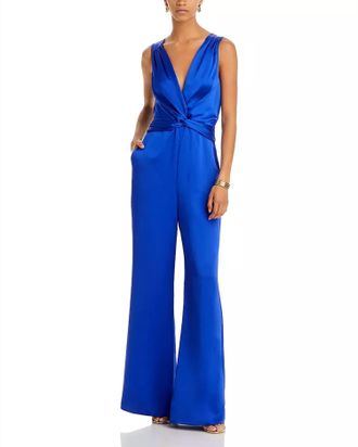 Ramy Brook Meryl Sleeveless Twist Front Jumpsuit In Blue