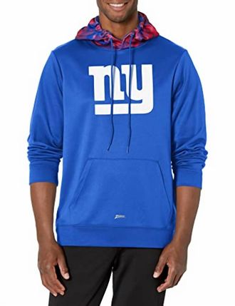 Zubaz Nfl New York Giants Team Color Camo Back Panel Hoodie In Blue