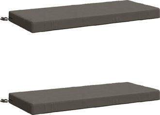 vidaXL Cojines Para Banco De 2 Piezas Soest 2 Uds. 100% Poli&eacute;ster Gris Vidaxl