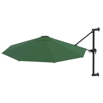 Berkfield Home Wall-Mounted Parasol with Metal Pole 300 cm Green