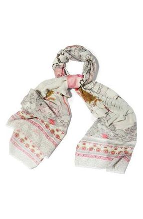 Saachi Birds & Filigree Print Scarf in Ivory at Nordstrom Rack