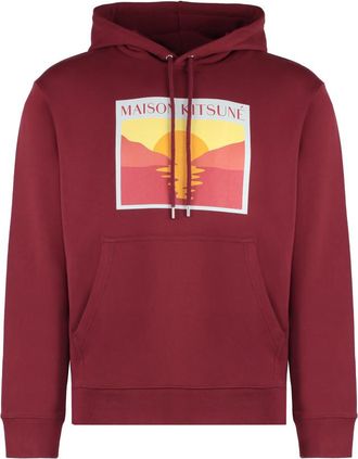 Maison Kitsun&eacute; Red Graphic Print Hoodie