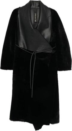 BLANCHA Capuchonjas van Lamsvel met Riem - Dames - Jas met riem - Zwart - XS - Leer - Jassen