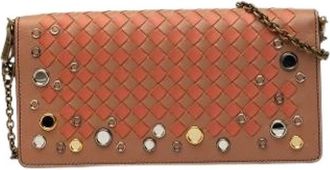 Bottega Veneta Pre-owned Nappa Leren Crossbody Tas - Dames - Vintage Schoudertas - Bruin - ONE Size - Leer - Vintage