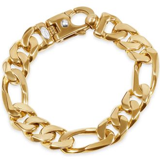 Pompeii3 Mens Figaro Link 14k Gold (79gram) or Platinum (123gram) 13.5mm Bracelet 8.5
