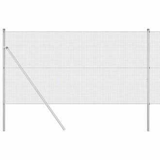 Berkfield Home Welded Wire Fence with 13 Posts 1.2x25 m Galvanised Steel in Silver
